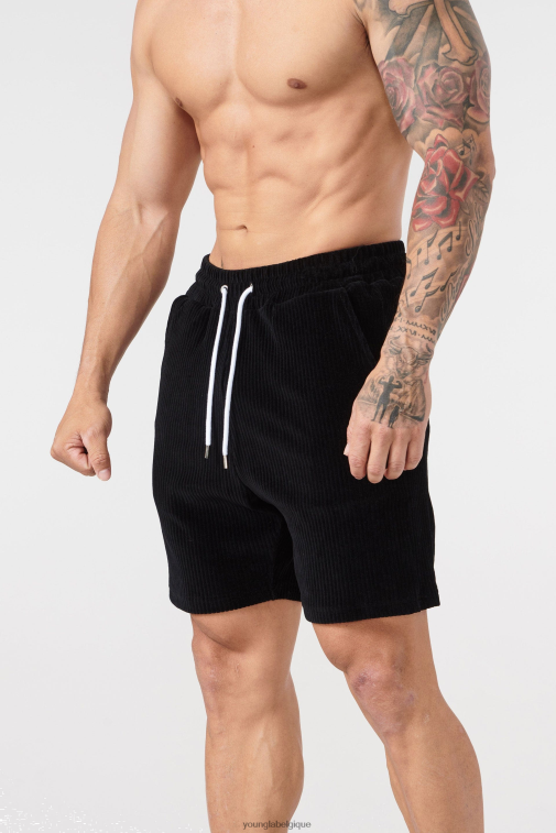 Hommes noir Collection 119 cordons - short YoungLA vêtements A004FL587