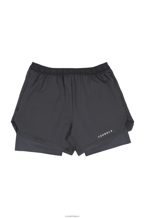 Hommes noir Short de compression trilogie 129 YoungLA vêtements A004FL530