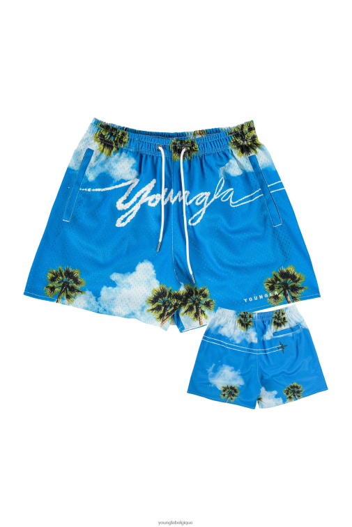 Hommes nuages ​​​​de signature 141 le short de la fête de quartier YoungLA vêtements A004FL608