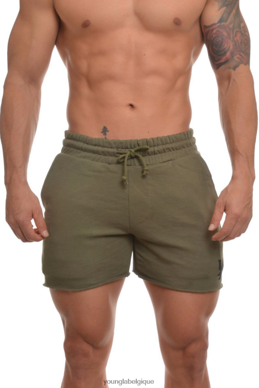 Hommes olive 102 short de musculation en French Terry YoungLA vêtements A004FL644