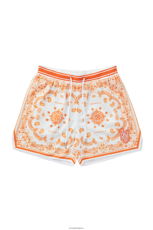 Hommes orange 132 célèbres shorts bandana YoungLA vêtements A004FL489