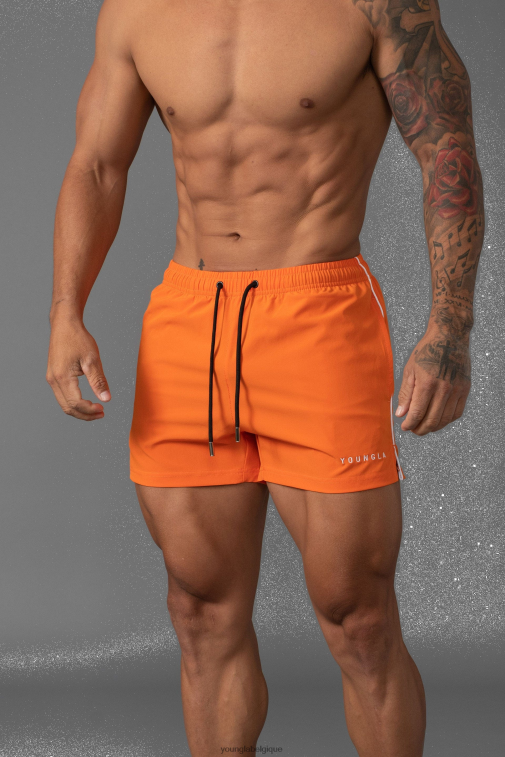 Hommes orange 143 short de bain court YoungLA vêtements A004FL664