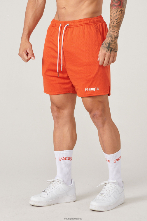 Hommes orange Ensemble short et chaussettes de jeu 134 YoungLA vêtements A004FL497