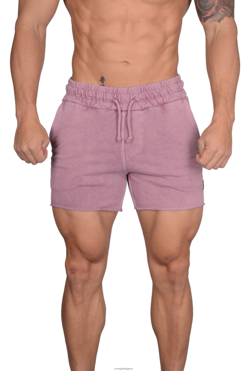 Hommes rose lavé 102 short de musculation en French Terry YoungLA vêtements A004FL655