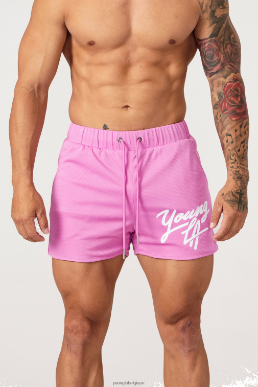 Hommes rose vif 104 courts métrages hérités YoungLA vêtements A004FL517