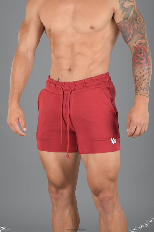 Hommes rouge 102 short de musculation en French Terry YoungLA vêtements A004FL659