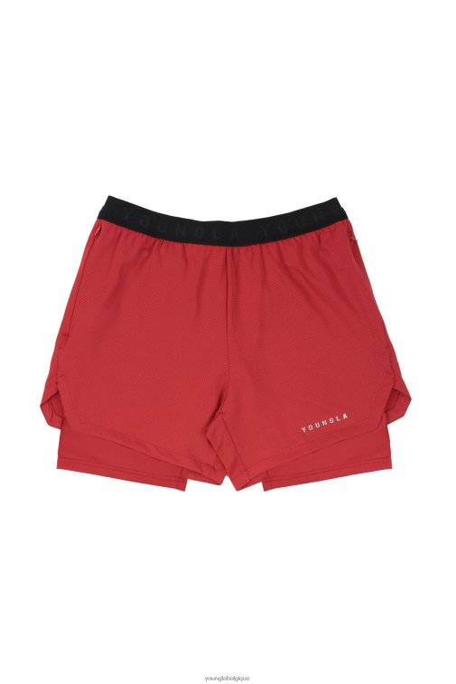 Hommes rouge foncé Short de compression trilogie 129 YoungLA vêtements A004FL532