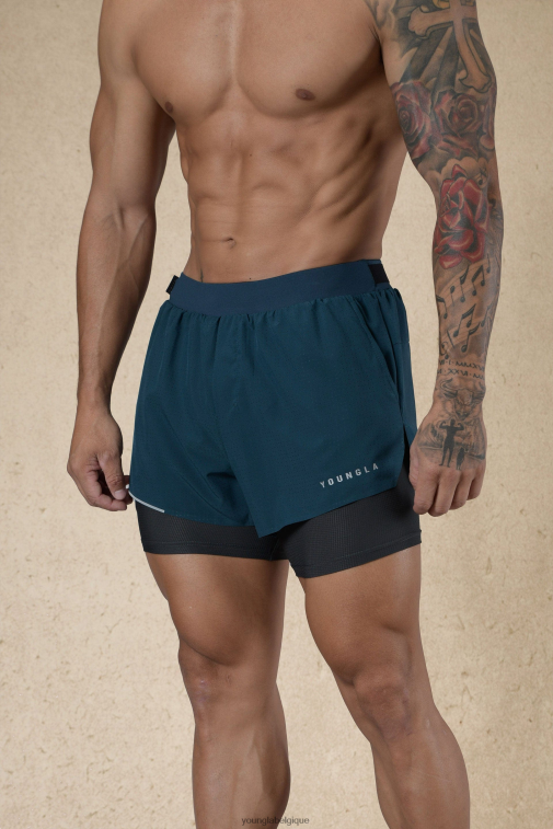 Hommes sarcelle 124 - 6h du matin short de compression YoungLA vêtements A004FL581