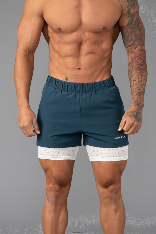 Hommes sarcelle 144 shorts de compression à vitesse maximale YoungLA vêtements A004FL679