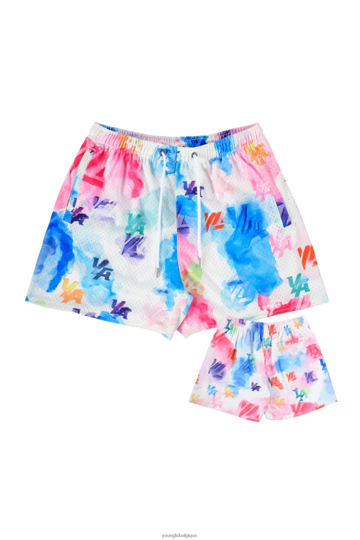 Hommes tâche de couleur 141 le short de la fête de quartier YoungLA vêtements A004FL613