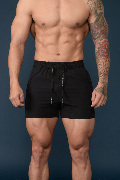 Hommes tout noir 101 short de musculation YoungLA vêtements A004FL685