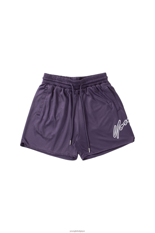 Hommes violet foncé 117 shorts de signature YoungLA vêtements A004FL600